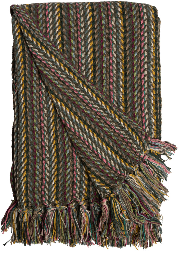 Zigzag Væv plaid i støvet grøn fra AU Maison
