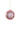 Lyserødt glasornament formet som julekrans med 'Merry Christmas' i guldskrift