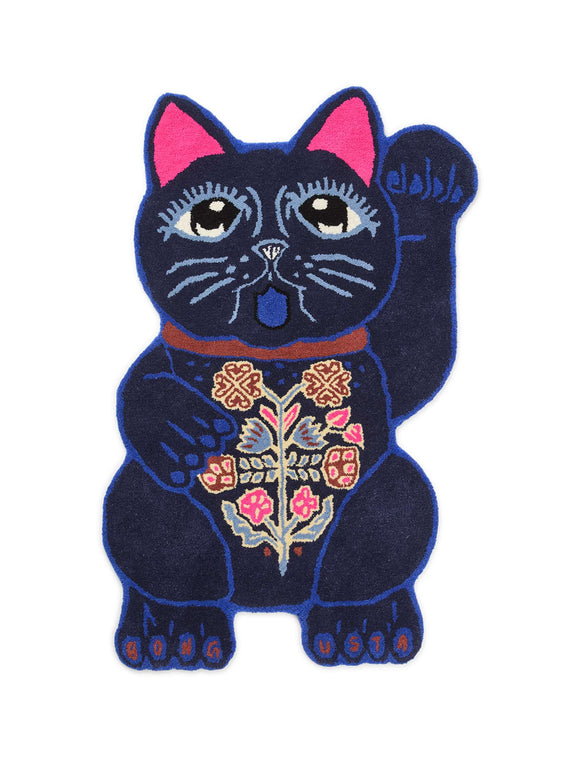Lucky Cat - Bongusta tæppe i blå