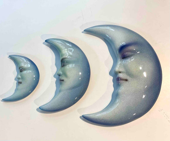 Blauer Mond – Wanddekoration aus Keramik – in verschiedenen Größen! – dekorative Figur für zu Hause