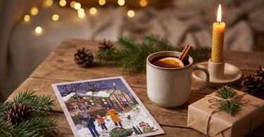 Christmas market mini puslespil fra ViSSEVASSE, stillet op i et stemningsbillede til artiklen Julekalender til voksne: find den rette type