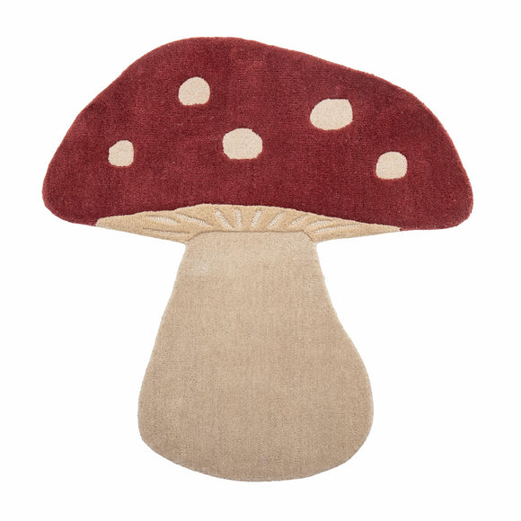Mushroom tæppe i uld, rød fra Bloomingville MINI