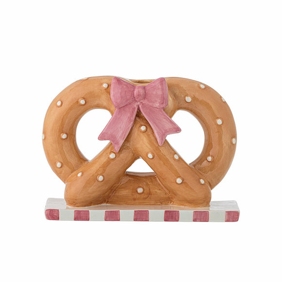 Pretzie lysestage i keramik, brun fra Bloomingville