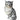 Graue Angora -Katze - Porzellan Abbildung 35 cm