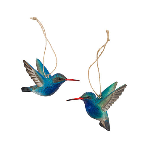 Smaragdkolibri dekorationsfugle i træ fra Wildlife Garden