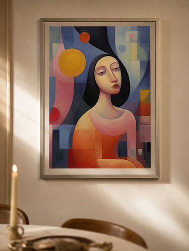 Black Hair Woman 02 plakat i ramme på væg