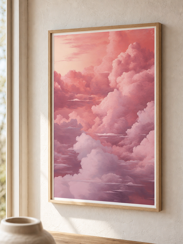 Paint Pink Sky plakat i ramme på væg