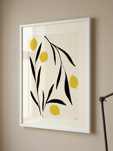 Lemon plakat i ramme på væg