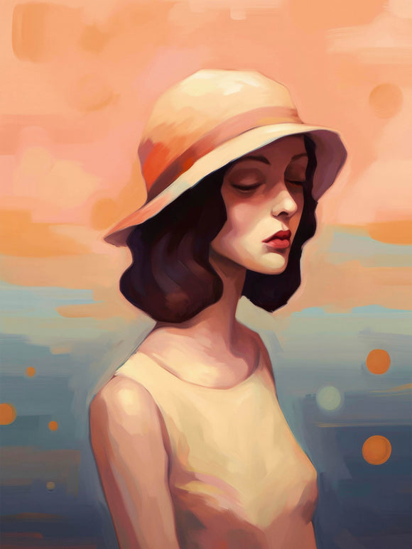 Girl With Hat 02 plakat - flere str. (A41, A171, A1141) fra Atelier Imaginare