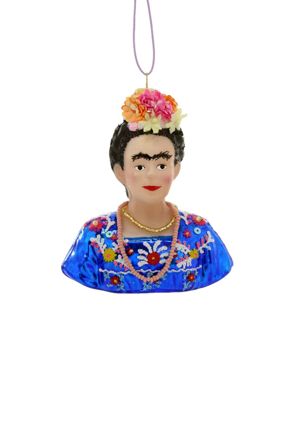 Blå Frida Kahlo Juleornament
